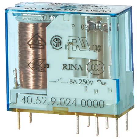 relais miniature pour circuit imprimé 24 volts dc 2 contacts 8 ampères