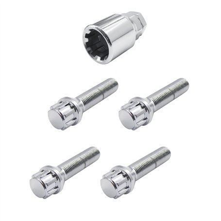 SIMONI RACING BRA/70 Kit 4 Boulons antivol - Boulons antivol pour Roues Clé 17-19 M14x1.5 Longueur 50 mm