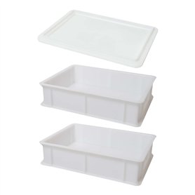 genus dei Dei | Deux boîtes à pizza et à pain | Récipient pour pétrir | Boîte à pâtes | Deux boîtes de 30 x 40 x 10 cm + 1 couve