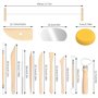 Longivia® 13 Outils de Modelage en Bois de Hêtre Naturel - Outils Sculpture Argile – Kie de Outils Poterie Enfant et Adult – pou