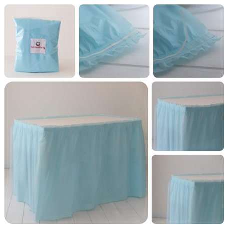 Orkidea Party - Jupe de table avec tulle - Fabriquée en Italie - Dimensions : 74 x 420 cm (bleu)