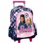 PRESTIGE & DELUXE Trolley Sac à dos scolaire avec roues compatible avec Barbie Rose + set d'écriture 7 pièces