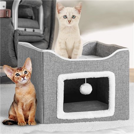 BAKAJI Niche à Chat Pliable avec entrée rectangulaire