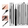 Justmysport 11 Pièces Aiguille d'Acné en Acier Inoxydable Extracteur Point Noir Aspirateur Professionnel Patch Anti Bouton/Acné/