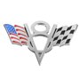 C-FUNN Métal V8 Drapeau Américain Moto Décoration Autocollants Voiture Emblème Badge Stickers