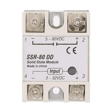 Akozon Relais à semi-conducteurs industriels DC-AC SSR-80DD 80A 3-32V DC à 5-60 V DC