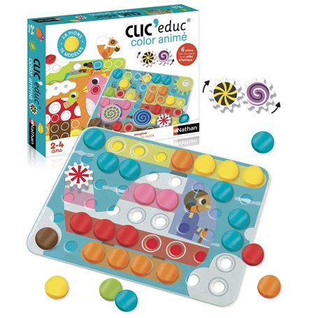 Nathan Nathan - Clic educ Color animé - Jeu d'apprentissage des couleurs avec effets d'optiques dès 2 ans