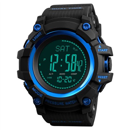 FeiWen Homme Outdoor Militaires Sport Digital LED Plastique Montres Bracelet et Caoutchouc Ruban Multifonctionnel Boussole Podom
