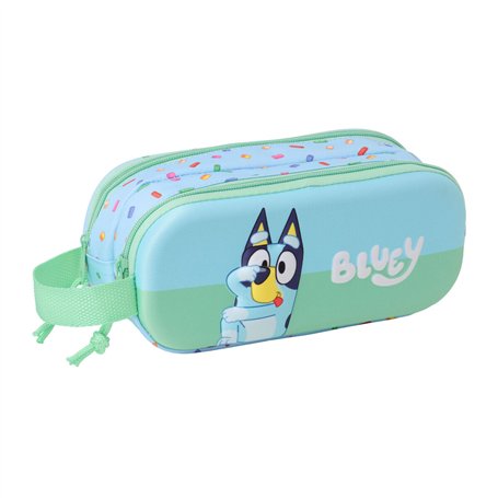 Trousse Fourre-Tout Double Bluey Bleu 21 x 8 x 6 cm