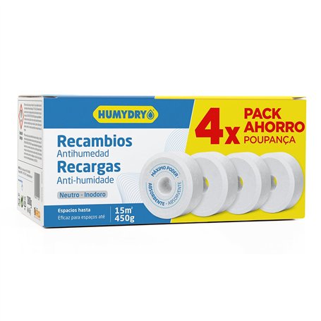 Lot de 4 recharges anti-humidité pour déshumidificateurs - Idéal pour les penderies
