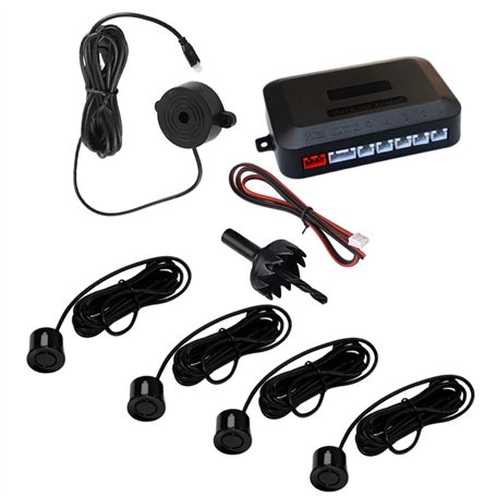 Sunwan - Système de radar de recul pour voiture avec 4 capteurs sonores de stationnement en marche arrière