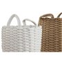 Set de basket Home ESPRIT Blanc Beige Corde (2 Pièces) (2 Unités)