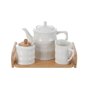 Théière Home ESPRIT Blanc Bambou Porcelaine