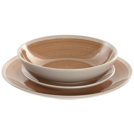 Assiettes Home ESPRIT Blanc Orange Grès 18 Pièces