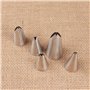 DUORUI Lot de 5 Douilles à Pâtisserie Embouts de Glaçage en Acier Inoxydable Réutilisable pour Décoration Gâteaux Forme de Feuil