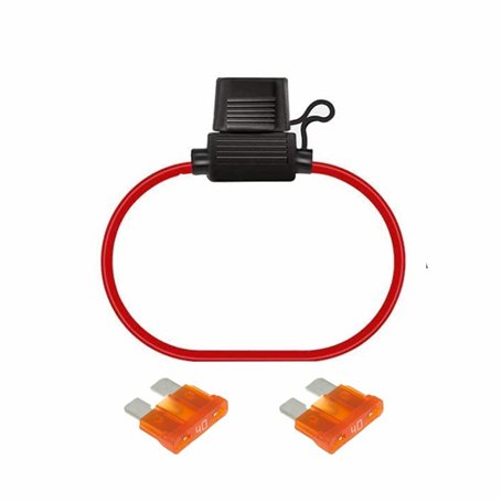 Movilideas 1 porte-fusible pour voiture aérienne résistant à l'eau avec 2 fusibles de 40 amp.