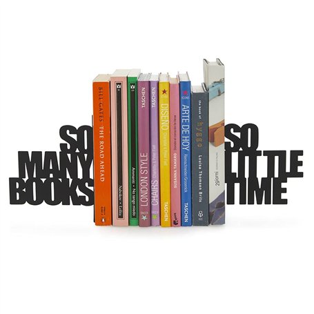 Balvi - So Many! Serre-Livres décoratifs en métal de Couleur Noire. Design Original. Set de Deux pièc