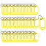 Lot de 100 étiquettes porte-clés en plastique avec anneau fendu Jaune