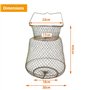 BPS OZL-11001 Grand panier de filet de pêche en fil pour oiseaux en acier avec poignée ronde en métal 30 x 40 cm