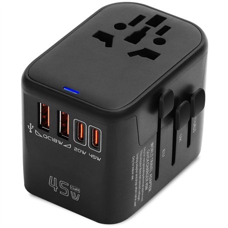 Great Jacob 45W Adaptateur de Voyage Universel dans Le Monde Entier avec PD45W