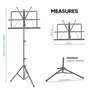 OcioDual Pupitre de Musique d'Orchestre en Métal Pliable pour Partition en Livres avec Sac Transport Hauteur Réglable Noir