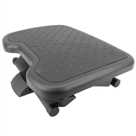 PrimeMatik - Repose-Pieds avec Plateau réglable en Plastique Noir 460 x 340 mm Gomme 3 Niveaux