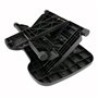 PrimeMatik - Repose-Pieds avec Plateau réglable en Plastique Noir 460 x 340 mm Gomme 3 Niveaux