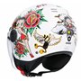 Casque moto Jet ECE homologué La Betty Blanc Taille M (57/58) Casque de moto pour homme Casque femme