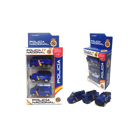 PLAYJOCS GT-8042 Ensemble de véhicules police nationale. Véhicules métalliques
