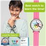 Kiddus Montre Bracelet Éducative pour Enfants. Analogique avec Exercices. Mécanisme en Quartz Japonais. English Version. Pink