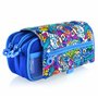PracticDomus Trousse de rangement triple avec fermeture éclair individuelle, trousse pour matériel scolaire et voyage, Espace, T