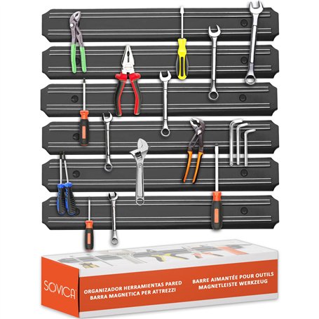 Barre aimantée pour outils 6 pieces 33 cm x 5 cm barre magnetique outils arre magnetique outillage support magnétique outils por