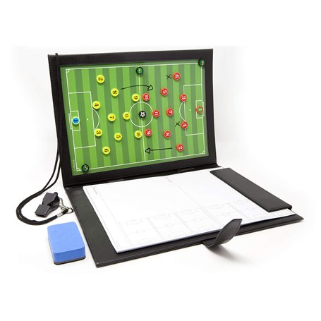 WISEPLAYERFC Tableau Tactique Football-Dossier de Tactiques Magnétique pour Entraîneurs de Football avec Poche Intégrée