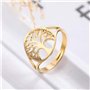 24 JOYAS Bague Arbre de Vie Doré Réglable Femme Alliance Famille et Cadeau Amour Femme, Métaux non précieux, Aucune pierre préci