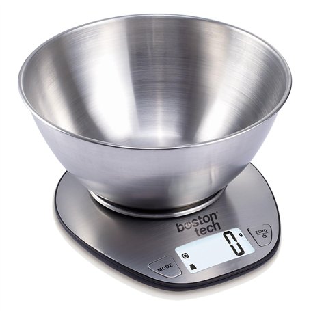 Boston Tech Balance de Cuisine Numérique avec Bol Amovible - Acier Inoxydable