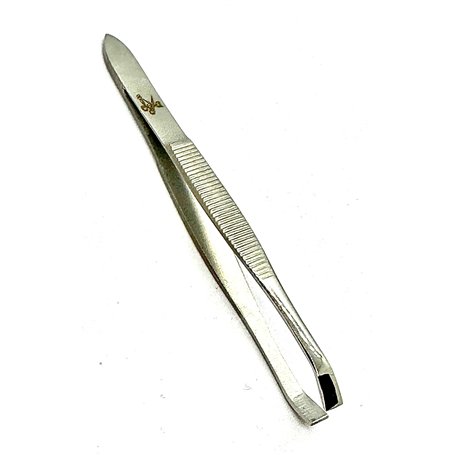 Pince à épiler de précision de 8 cm - Pointes crabe pour une meilleure prise en main - Acier inoxydable doré - Design ergonomiqu