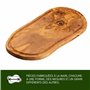 Erreke Planche a Decouper Bois Olivier, Planche à Découper Bois, Fait Main, Servir ou Couper les Aliments Viande Fromage Pain Cu