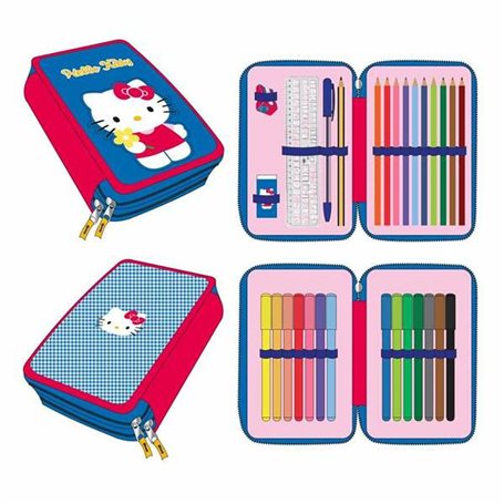 Pochette crayons Hello Kitty Bleu 12