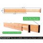 Lot de 6 Séparateurs de Tiroirs en Bambou pour la Cuisine - Rangement de Tiroir avec Ressort Réglable et Extensible - Idéal pour