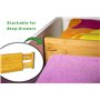 Lot de 6 Séparateurs de Tiroirs en Bambou pour la Cuisine - Rangement de Tiroir avec Ressort Réglable et Extensible - Idéal pour