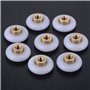 Without brand KF-Wheels 8pcs Bain Douche Porte Rouleaux/Runners Roues 18mm Dia Poulies Roue de Remplacement for boîtiers Cabines