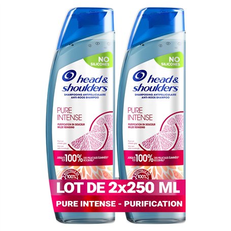 Head & Shoulders Pure Intense Purification En Douceur Shampooing Antipelliculaire 2x250 ml