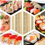 Tapis De Sushi, 5 Pcs Sushi Roll Mat Bamboo, Rouleau De Sushi Sushi Mat Sushi, Tapis De Bambou De Bricolage, Jeu De DéMarrage Dé