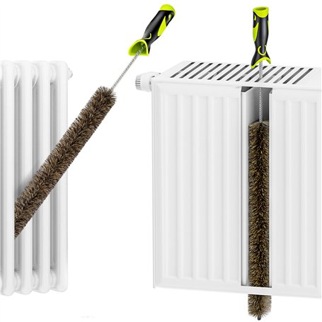 Brosse de Nettoyage pour radiateur Flexible 81cm composée de Poils de Sanglier avec tête en Silicone et Tube de Protection pour