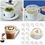 4 Pièces Pochoir à Gâteau + 16 Pièces Pochoirs à Café Cappuccino, Cookie Modèles, Pochoirs de Cuisson de Gâteaux Ensemble Bricol