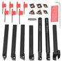 21 pièces 10 x 10 mm Porte-Outil De Tournage，Tournage en Carbure Multifonctionnel Support Alésoir avec Inserts De Carbure
