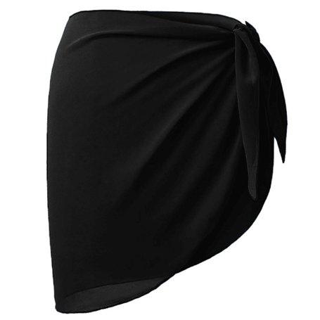 Noir Wrap de Plage de Femmes Sarong Couverture de Bikini Jupes Wrap pour Maillot de Bain en Mousseline