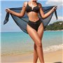 Noir Wrap de Plage de Femmes Sarong Couverture de Bikini Jupes Wrap pour Maillot de Bain en Mousseline