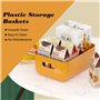 OWill Lot de 7 paniers de rangement en plastique - Plusieurs couleurs pour cuisine, placard, bureau, école et maison