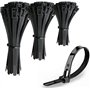 Oksdown Collier de Serrage Plastique Attaches de Câble Réutilisables en Nylon Rilsan Serre Câbles Noir Résistant 7